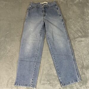 Arizona Jean Co Carpenter Jeans Mens 31x34 Blue Denim Hammer Loop Workwear Y2K
